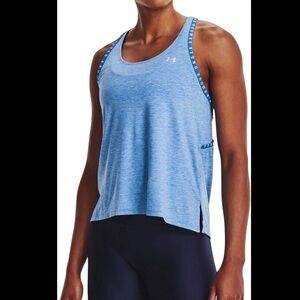 Under Armour UA knockout mesh back tank top in blue size xs Racerback